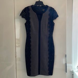 Laundry grey and lace black dress